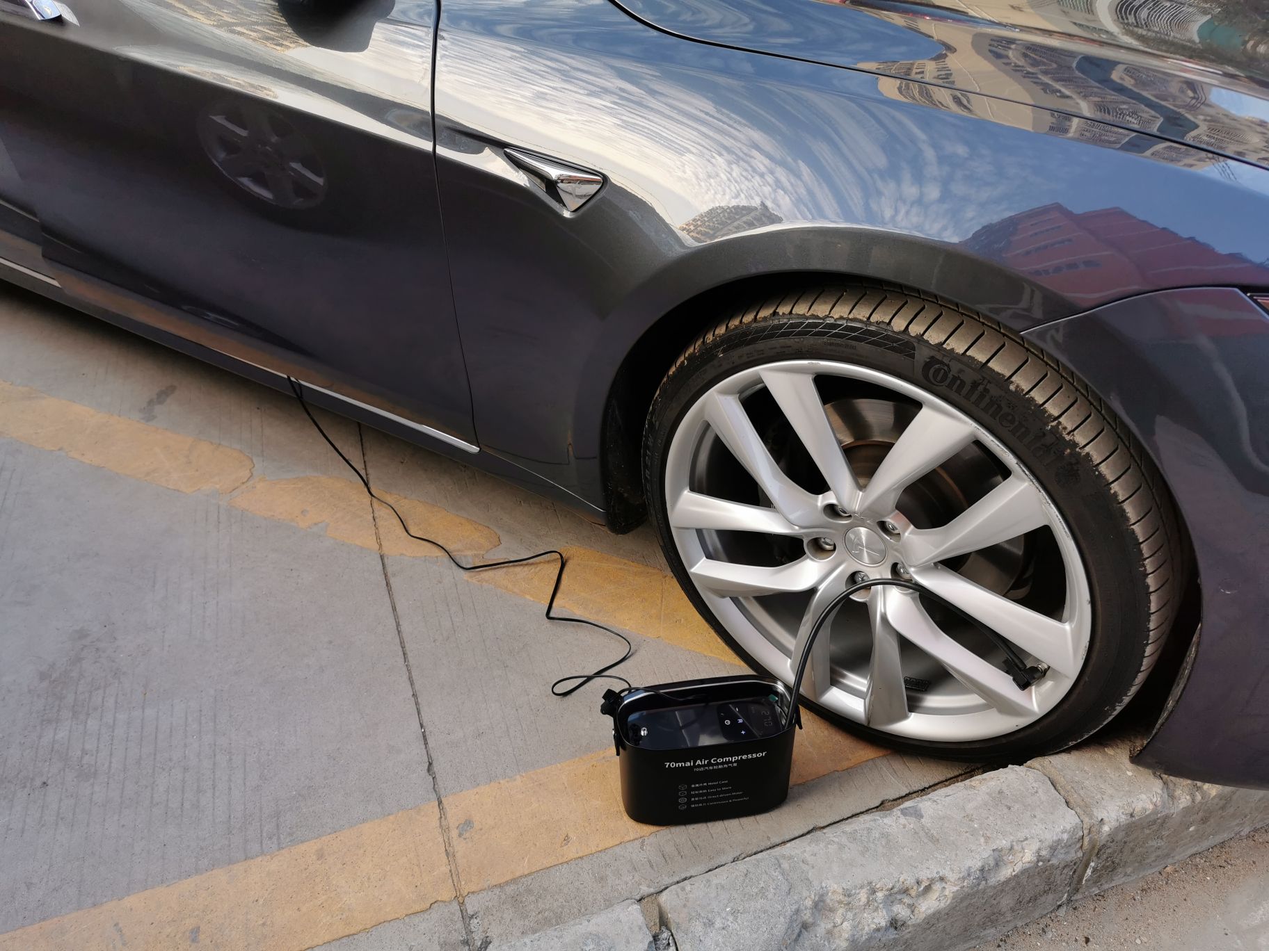 实测，70迈打气泵，挺实用。从2.3打到3.1没压力，前后大概一分钟。如果只打到常用气压2.9会更快 - 图片1